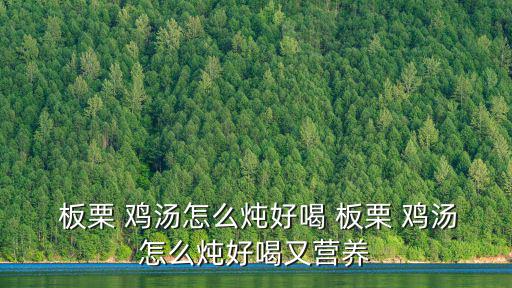  板栗 雞湯怎么燉好喝 板栗 雞湯怎么燉好喝又營養
