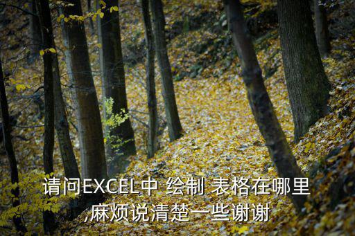 請問EXCEL中 繪制 表格在哪里,麻煩說清楚一些謝謝