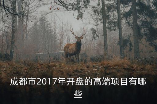 成都市2017年開盤的高端項目有哪些