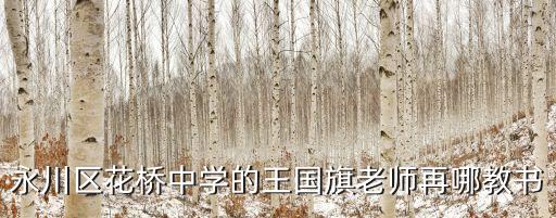 重慶市永川鄧成紅，永川區花橋中學的王國旗老師再哪教書