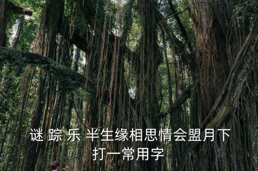 第七屆重慶市戲劇曲藝大賽落幕， 謎 蹤 樂 半生緣相思情會盟月下打一常用字