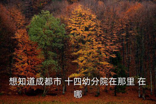 想知道成都市 十四幼分院在那里 在哪