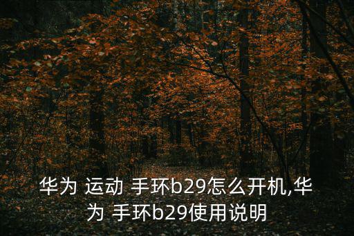 華為 運動 手環b29怎么開機,華為 手環b29使用說明