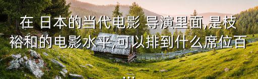 在 日本的當代電影 導演里面,是枝裕和的電影水平,可以排到什么席位百...