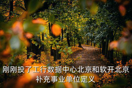 大數據信息中心事業單位，剛剛投了工行數據中心北京和軟開北京補充事業單位定義