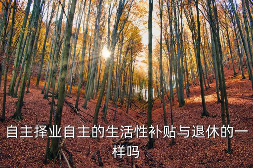 自主擇業自主的生活性補貼與退休的一樣嗎