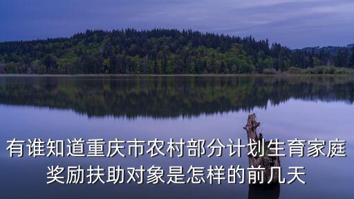 重慶市重點優撫對象什么時候辦，有誰知道重慶市農村部分計劃生育家庭獎勵扶助對象是怎樣的前幾天