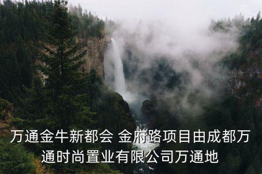 萬通金牛新都會 金府路項目由成都萬通時尚置業(yè)有限公司萬通地