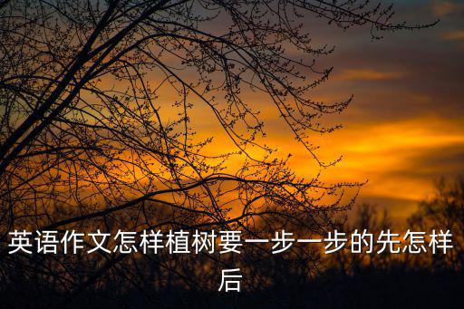怎樣植樹，怎么種植樹木