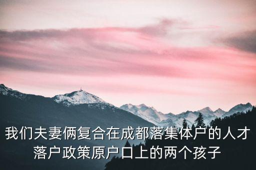 我們夫妻倆復合在成都落集體戶的人才落戶政策原戶口上的兩個孩子