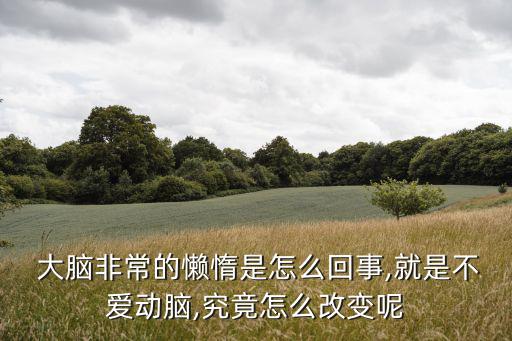  大腦非常的懶惰是怎么回事,就是不愛動腦,究竟怎么改變呢