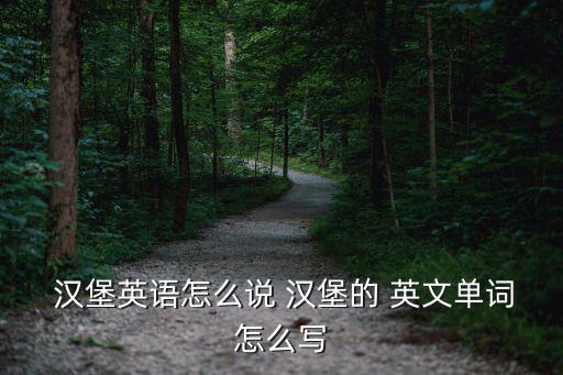  漢堡英語怎么說 漢堡的 英文單詞怎么寫