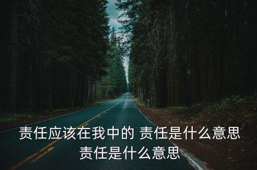  責(zé)任應(yīng)該在我中的 責(zé)任是什么意思 責(zé)任是什么意思