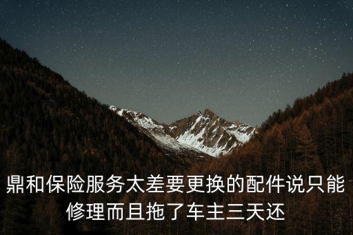 鼎和保險(xiǎn)服務(wù)太差要更換的配件說(shuō)只能修理而且拖了車(chē)主三天還