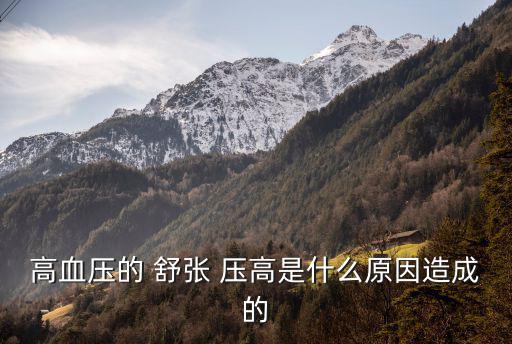 高血壓的 舒張 壓高是什么原因造成的