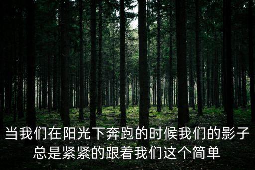 當我們在陽光下奔跑的時候我們的影子總是緊緊的跟著我們這個簡單