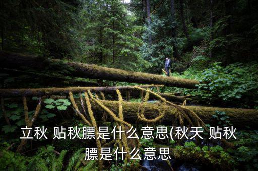 立秋 貼秋膘是什么意思(秋天 貼秋膘是什么意思