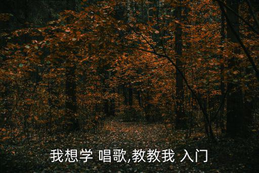 我想學 唱歌,教教我 入門