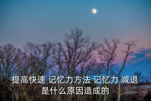 記憶力減退的原因和改善方法,記憶力減退可能是因為長期記憶
