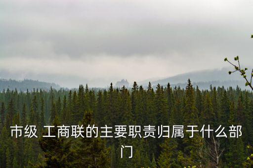 市級 工商聯(lián)的主要職責(zé)歸屬于什么部門