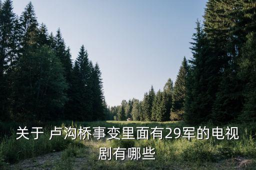 關于 盧溝橋事變里面有29軍的電視劇有哪些