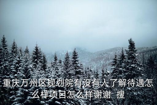 重慶萬州區(qū)規(guī)劃院有沒有人了解待遇怎么樣項(xiàng)目怎么樣謝謝  搜