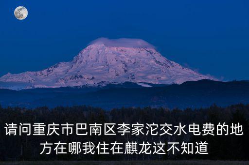 請問重慶市巴南區李家沱交水電費的地方在哪我住在麒龍這不知道