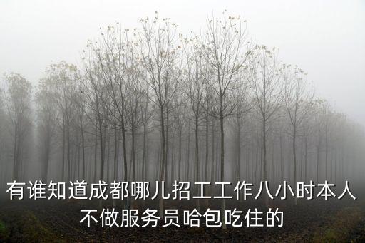 有誰知道成都哪兒招工工作八小時(shí)本人不做服務(wù)員哈包吃住的