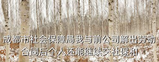成都市社會保障局我與前公司解出勞動合同后個人還能繼續(xù)交社保和