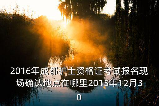 2016年成都護(hù)士資格證考試報(bào)名現(xiàn)場(chǎng)確認(rèn)地點(diǎn)在哪里2015年12月30