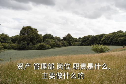  資產(chǎn) 管理部 崗位 職責(zé)是什么,主要做什么的