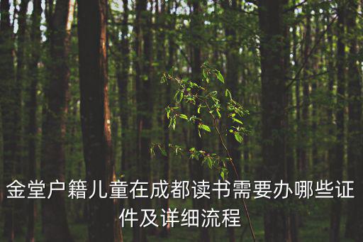 金堂戶籍兒童在成都讀書需要辦哪些證件及詳細(xì)流程