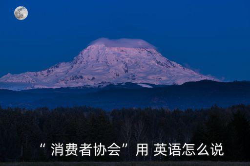 “ 消費者協會”用 英語怎么說
