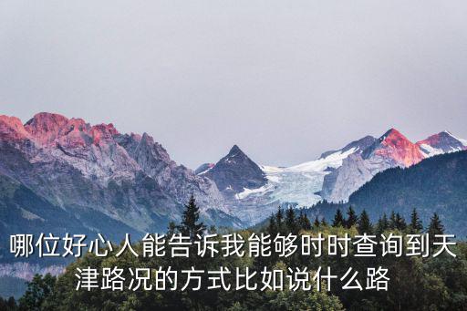 天津市區(qū)車流，哪位好心人能告訴我能夠時時查詢到天津路況的方式比如說什么路