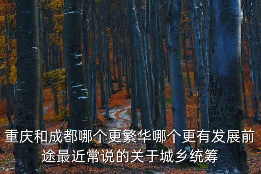 重慶和成都哪個更繁華哪個更有發(fā)展前途最近常說的關(guān)于城鄉(xiāng)統(tǒng)籌