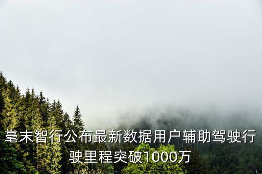 毫末智行公布最新數據用戶輔助駕駛行駛里程突破1000萬