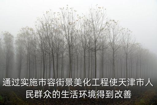 通過實施市容街景美化工程使天津市人民群眾的生活環境得到改善