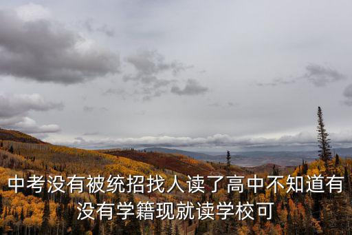 中考沒有被統招找人讀了高中不知道有沒有學籍現就讀學校可