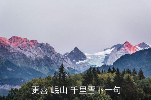  更喜 岷山 千里雪下一句