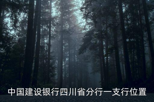 中國建設(shè)銀行四川省分行一支行位置