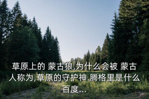 草原上的 蒙古狼,為什么會被 蒙古人稱為,草原的守護神.騰格里是什么百度...