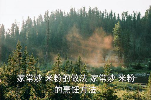  家常炒 米粉的做法 家常炒 米粉的烹飪方法