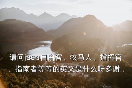 越野車英語,這些車輛究竟是怎么回事