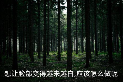 想讓臉部變得越來越白,應該怎么做呢