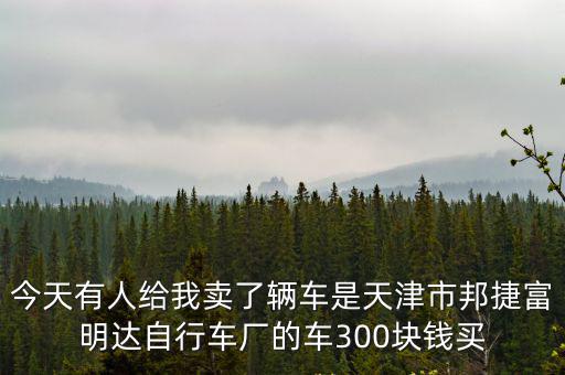 今天有人給我賣了輛車是天津市邦捷富明達(dá)自行車廠的車300塊錢買