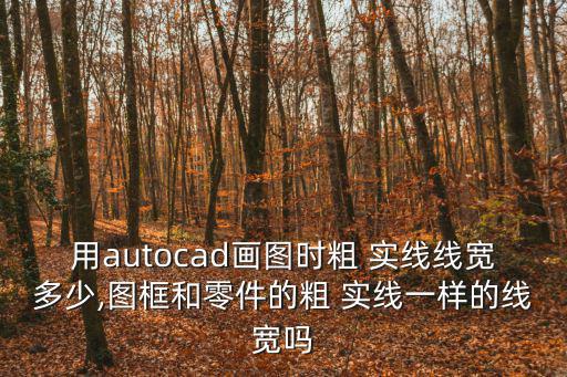 用autocad畫圖時粗 實線線寬多少,圖框和零件的粗 實線一樣的線寬嗎