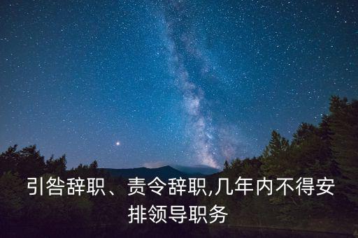 引咎辭職,引咎辭職:領導因過錯主動辭職適用于兩種情況