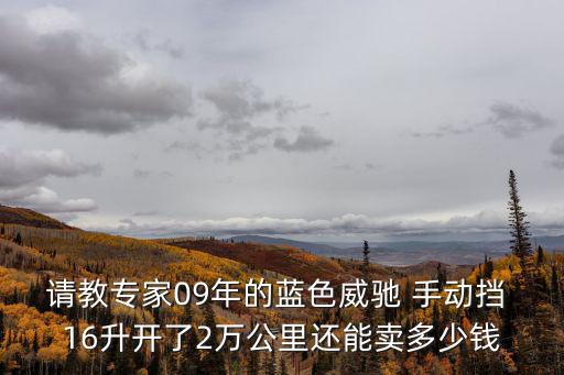 請(qǐng)教專(zhuān)家09年的藍(lán)色威馳 手動(dòng)擋 16升開(kāi)了2萬(wàn)公里還能賣(mài)多少錢(qián)