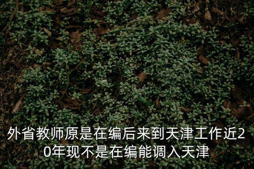 外省教師原是在編后來到天津工作近20年現(xiàn)不是在編能調(diào)入天津