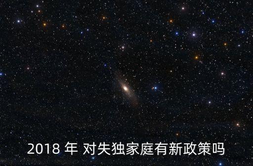 2018 年 對失獨家庭有新政策嗎